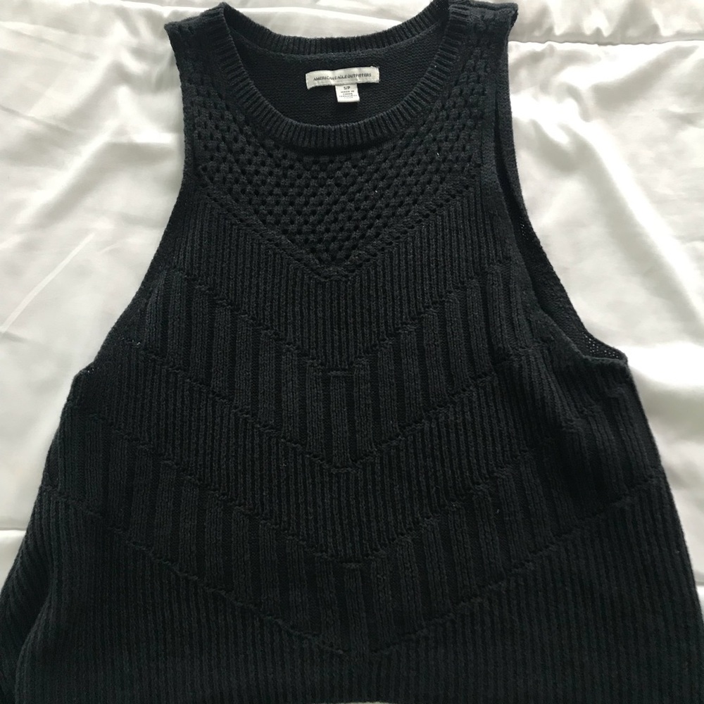 black american eagle crop top